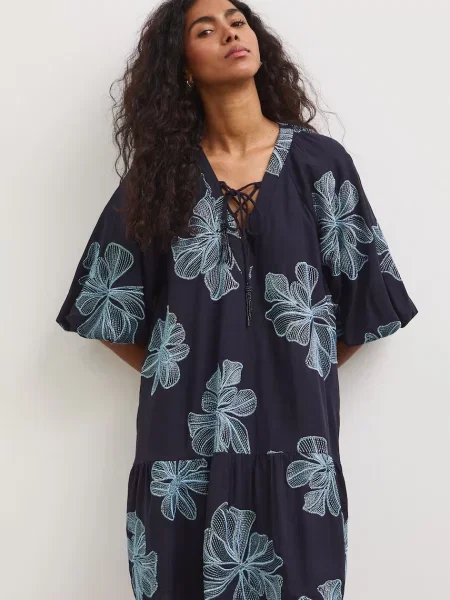 Medicine sukienka rozkloszowana z lnem