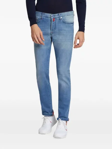 Blugi Kiton cu talie joasă albastru