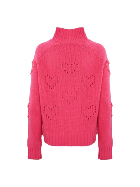 Sweter Mc2 Saint Barth wełniany w serca różowy