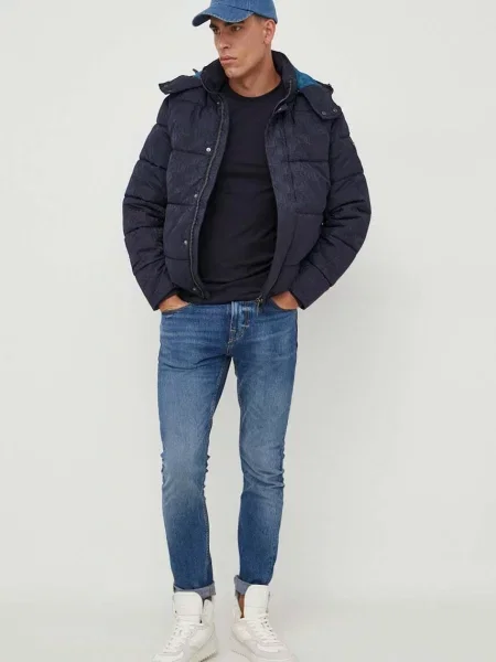 Лонгслів Guess однотонний синій