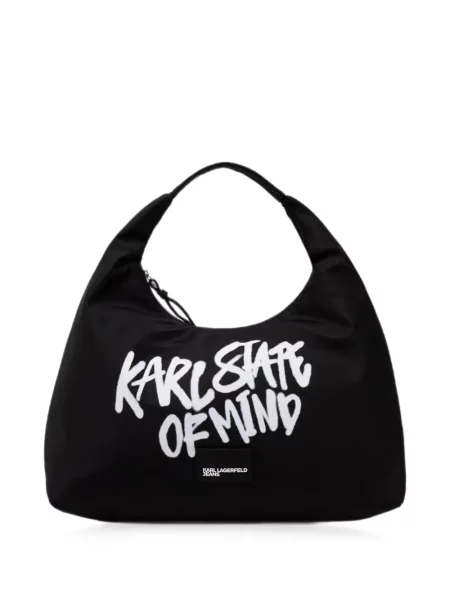 Geantă shopper Karl Lagerfeld Jeans cu imagine negru