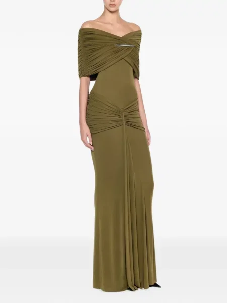 Rochie maxi Chats By C.dam drapată verde
