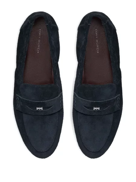 Pantofi loafer Tory Burch din piele de căprioară albastru