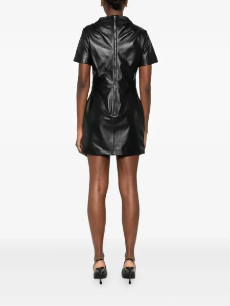 Rochie mini Giuseppe Di Morabito din piele drapată de costum negru
