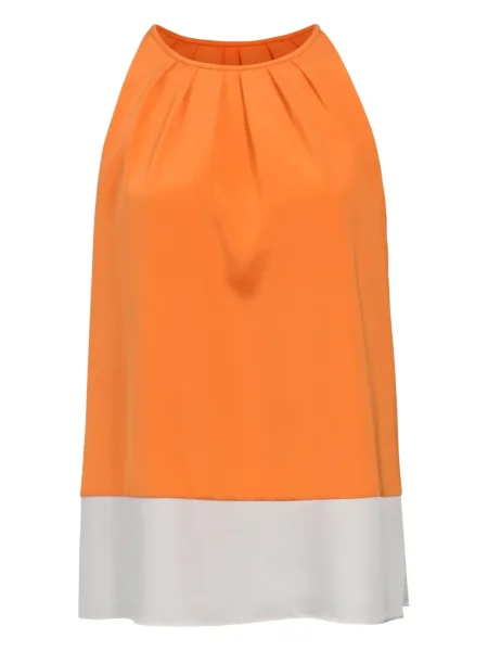 Top Theory cu gât halter portocaliu