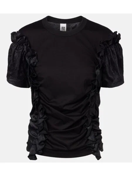 Top Noir Kei Ninomiya z falbankami czarny