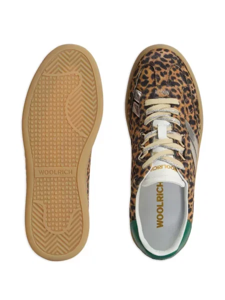 Sneakerși Woolrich cu dungi cu imagine maro