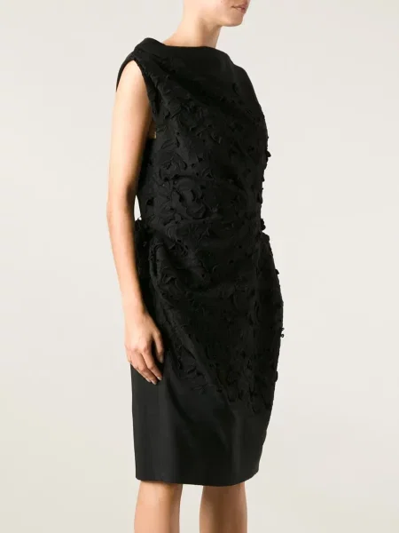 Rochie Lanvin cu model floral negru