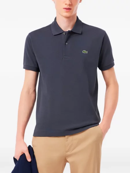 Polo Lacoste cu autograf albastru