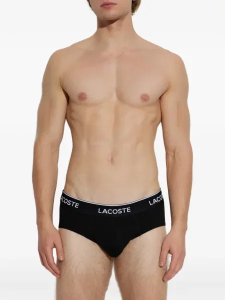 Majtki Lacoste z logo czarne