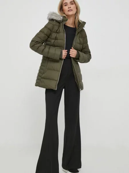 Tommy Hilfiger kurtka puchowa zielony zimowa khaki