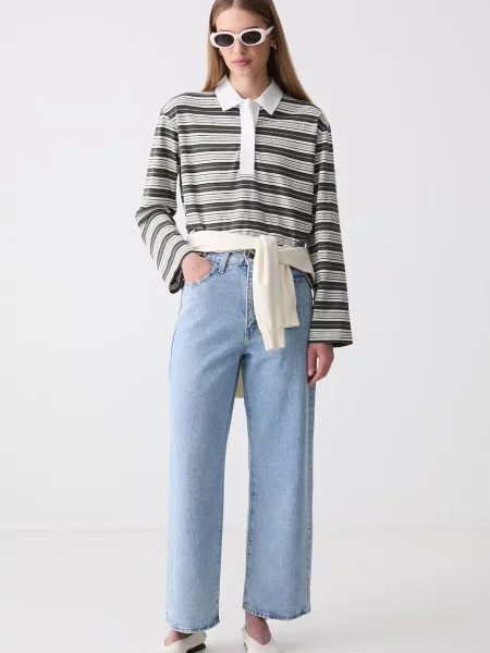 Levi's ravne kavbojke HIGH WAISTED STRAIGHT modra