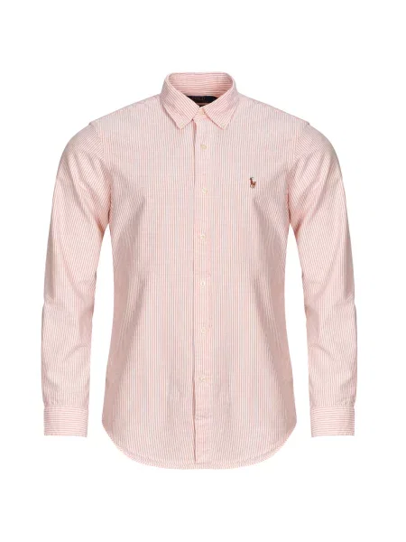 Srajca Polo Ralph Lauren z dolgimi rokavi keper oranžna