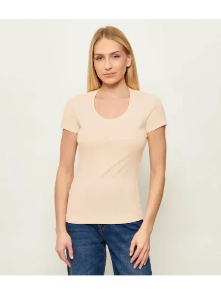GUESS Tricou galben deschis portocaliu