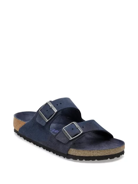 Sandale Birkenstock din piele de căprioară albastru