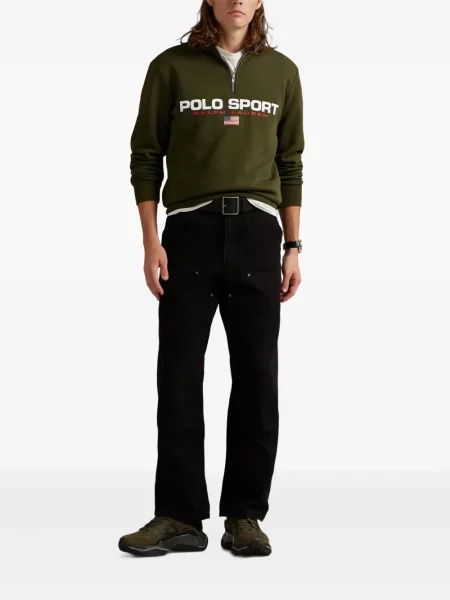 Briaunotas pusiau užtrauktukas zomšinės bokseriai Polo Ralph Lauren balta