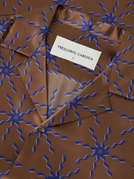 Cămașă Frescobol Carioca de mătase maro