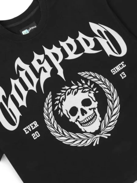 Tricou Godspeed cu imagine negru