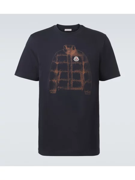 Tricou Moncler cu imagine din jerseu albastru