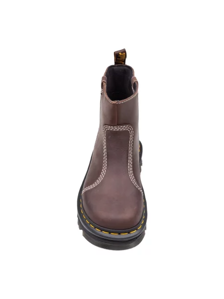 Botki Dr. Martens sznurowane koronkowe brązowe