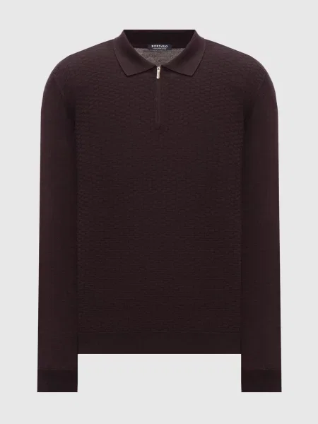 Шерстяное поло Bertolo Cashmere фиолетовое