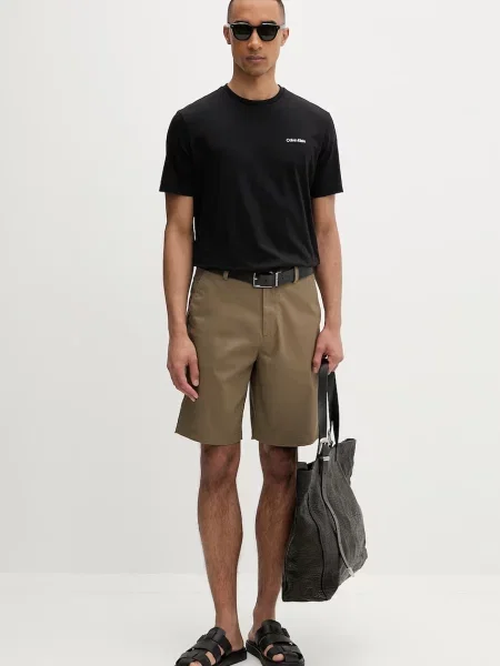 Calvin Klein šortky s bavlnou zelené