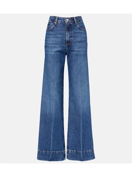 Blugi evazați Frame cu talie înaltă albastru