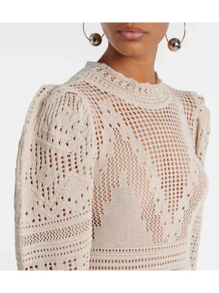 Rochie maxi Isabel Marant tricotate de costum bej