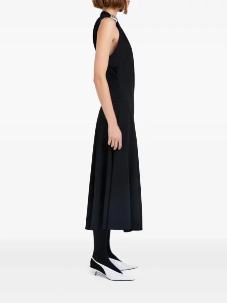 Drapiruota midi suknelė Proenza Schouler iki kelių vieno peties juoda