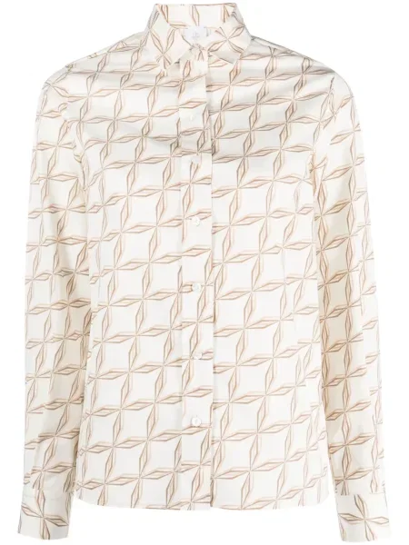 Koszula Eleventy z nadrukiem biała