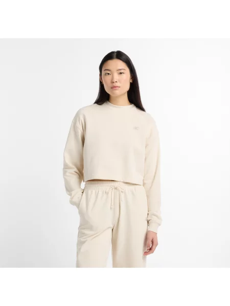 New Balance bluza gładka beżowy