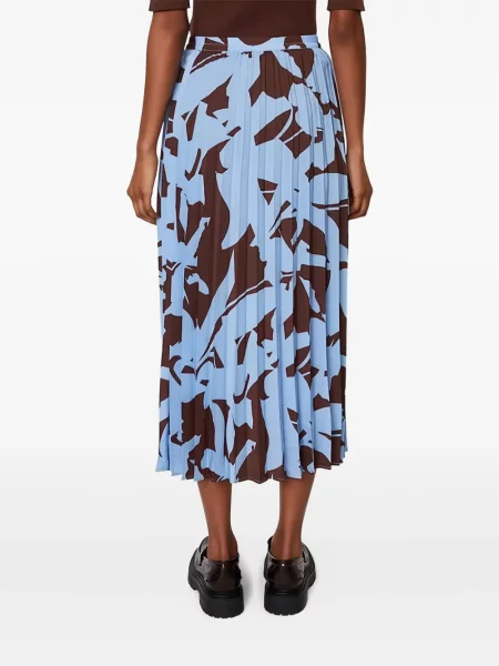 Fusta plisata Marc O'polo cu imagine cu imprimeu abstract plisată albastru