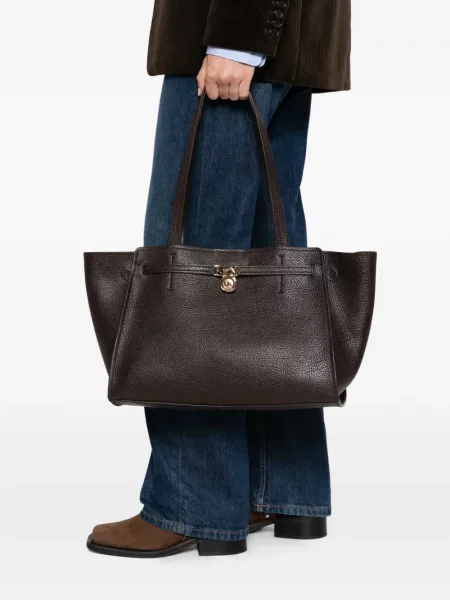 Шопинг чанта Michael Michael Kors с автограф кафяво