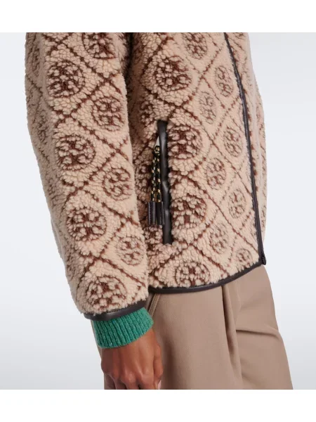 Плюшено мече яке Tory Burch с принт бежово
