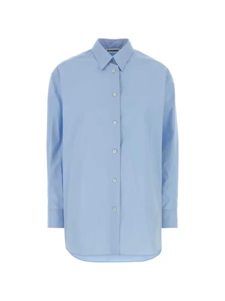 Cămașă Jil Sander din poplin albastru