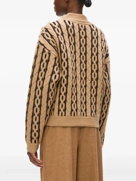 Плетен пуловер Karl Lagerfeld кафяво