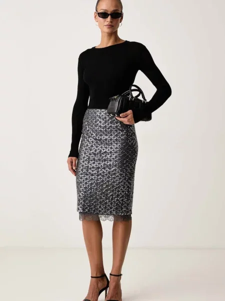 Tricou cu mânecă lungă Weekend Max Mara de lână negru