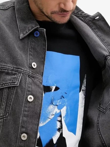 Дънково яке Karl Lagerfeld Jeans без ръкави черно