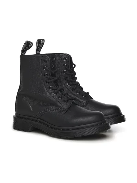 Dr. Martens workery skórzane Pascal MONO na płaskim czarny