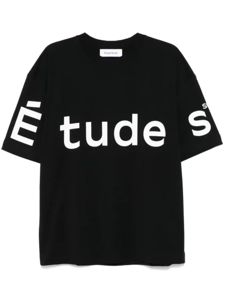 Тениска Études Studio с принт черно