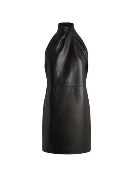 Rochie Balmain din piele negru