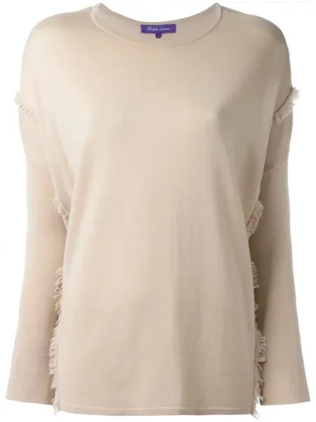 Pulover Ralph Lauren Collection cu franjuri maro