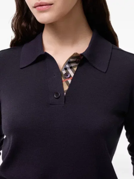 Μάλλινο μακρύς polo Burberry μωβ