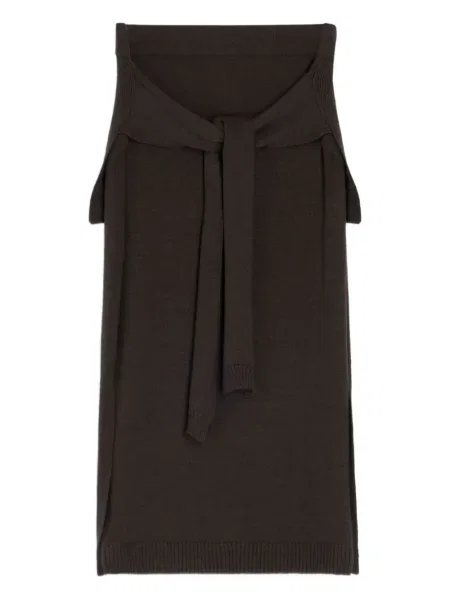 Fustă midi Lemaire până la genunchi maro