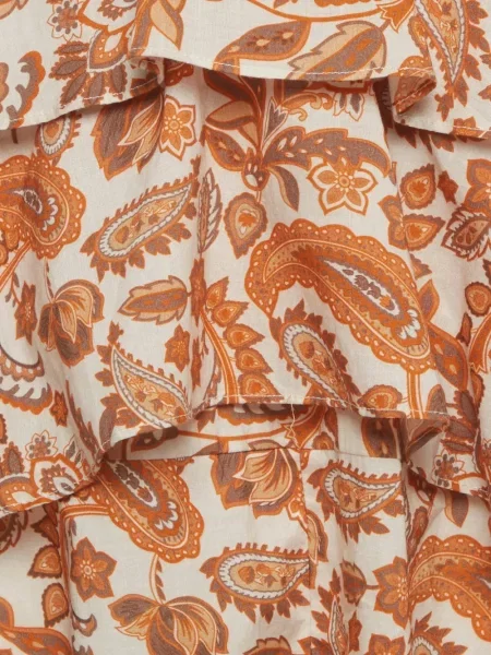 Fustă Maje cu model paisley asimetrică portocaliu