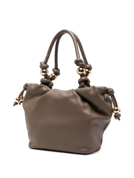 Τσάντα shopper Love Moschino με βολάν καφέ