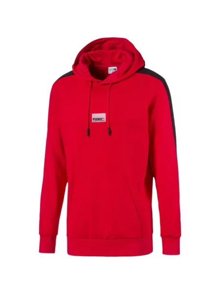 Hanorac cu glugă Puma cu glugă roșu