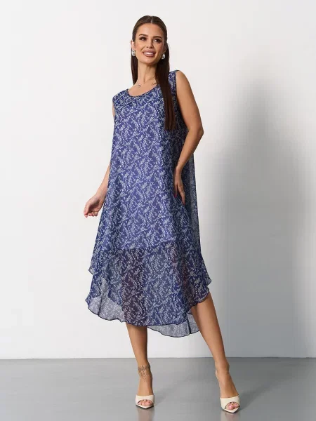 Сарафан ISSA Plus комбінований верх синій