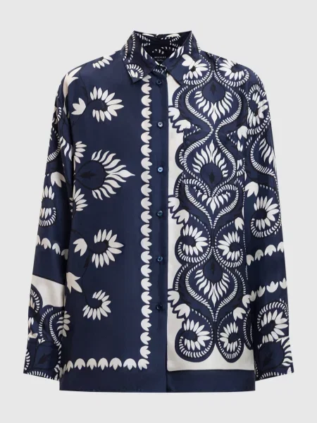 Блуза WKDLASTRA із шовку Max Mara Weekend синя