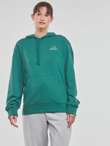 Frotir majica s kapuljačom New Balance zelena